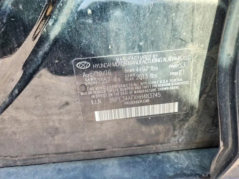 2017 HYUNDAI SONATA SPORT  