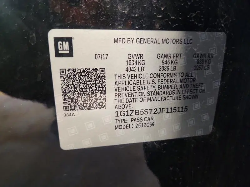 2018 CHEVROLET MALIBU LS  