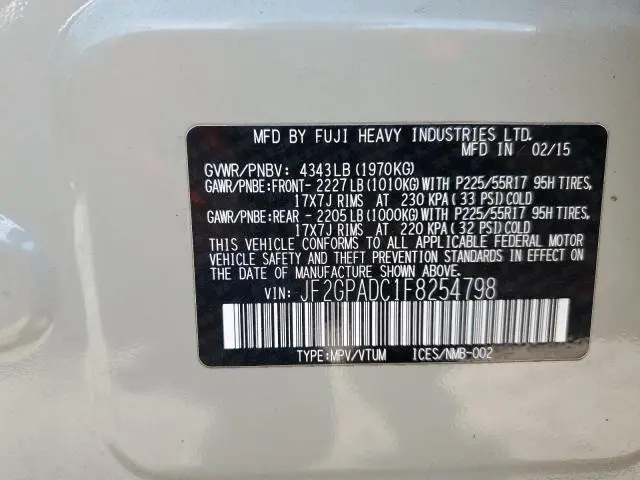 2015 SUBARU XV CROSSTREK 2.0 PREMIUM  