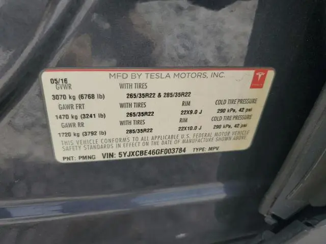 2016 TESLA MODEL X   