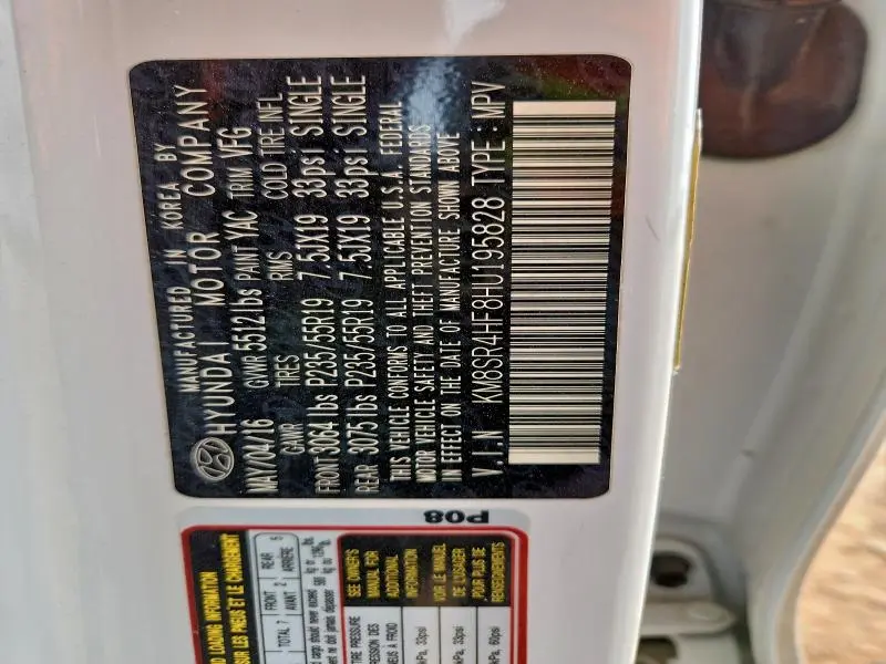 2017 HYUNDAI SANTA FE SE ULTIMATE  