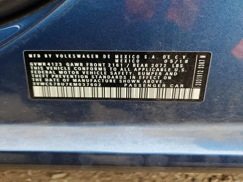 2019 VOLKSWAGEN JETTA S  