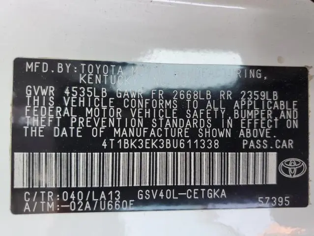 2011 TOYOTA CAMRY SE  