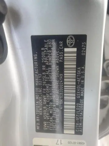 2013 TOYOTA AVALON BASE  
