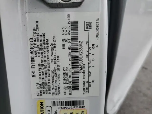 2018 FORD FUSION SE HYBRID  