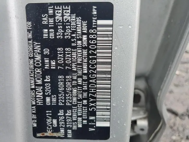 2012 HYUNDAI SANTA FE SE  