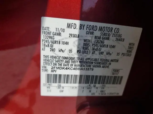 2011 FORD EDGE LIMITED  