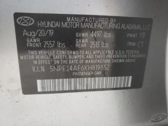 2019 HYUNDAI SONATA LIMITED  