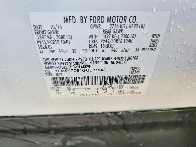 2016 FORD EXPLORER XLT  