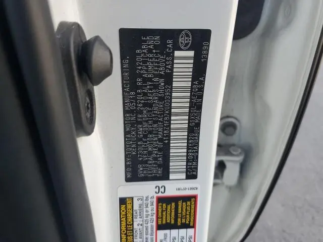 2019 TOYOTA AVALON XLE  