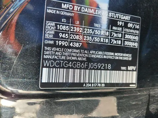 2015 MERCEDES-BENZ GLA 250 4MATIC  