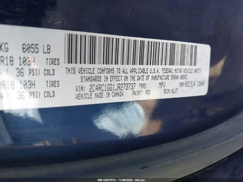 2018 CHRYSLER PACIFICA LIMITED