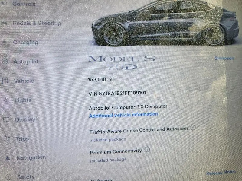2015 TESLA MODEL S   