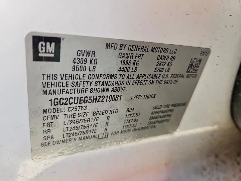 2017 CHEVROLET SILVERADO C2500 HEAVY DUTY  