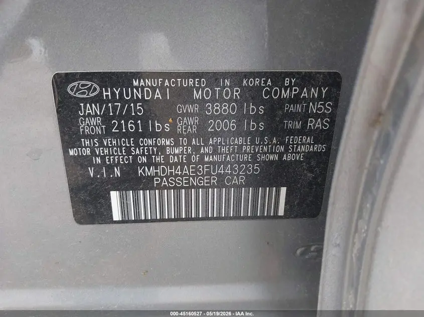 2015 HYUNDAI ELANTRA SE