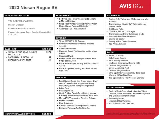 2023 NISSAN ROGUE SV