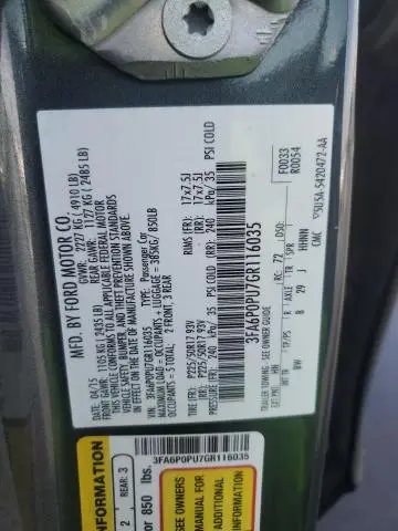 2016 FORD FUSION SE PHEV  