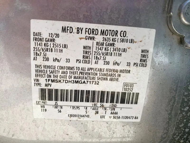 2021 FORD EXPLORER XLT  