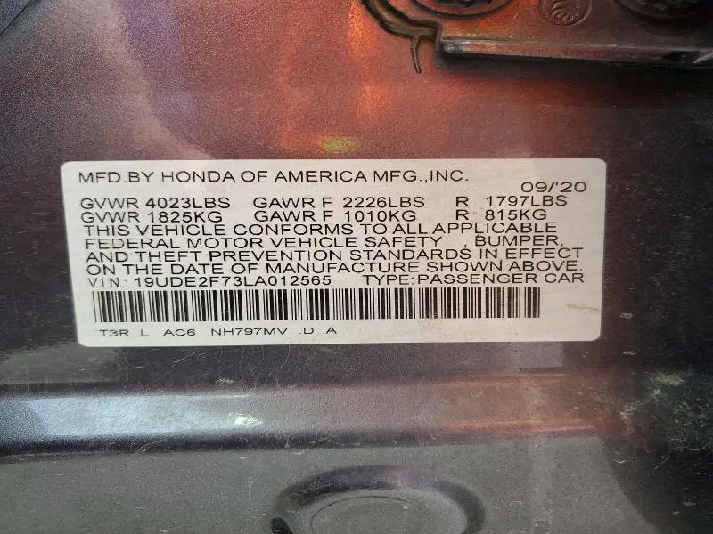 2020 ACURA ILX PREMIUM  