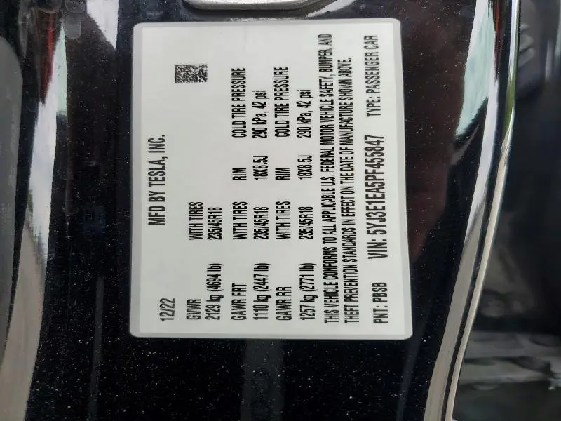 2023 TESLA MODEL 3   