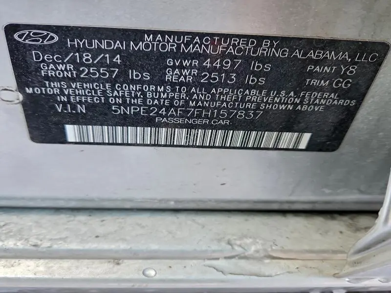 2015 HYUNDAI SONATA SE  