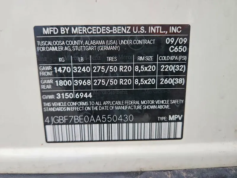 2010 MERCEDES-BENZ GL 450 4MATIC  
