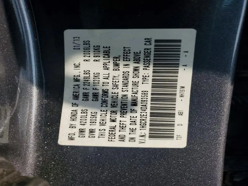 2013 HONDA ACCORD LX  