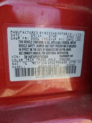 2014 NISSAN SENTRA S  