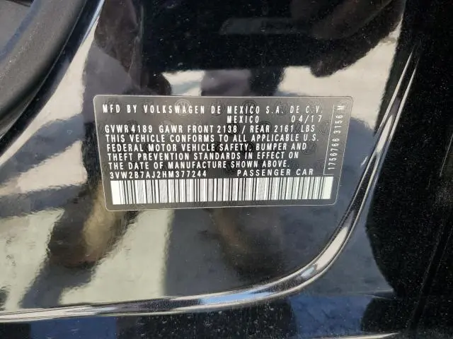 2017 VOLKSWAGEN JETTA S  