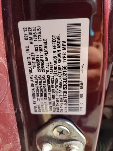 2012 HONDA CROSSTOUR EXL  