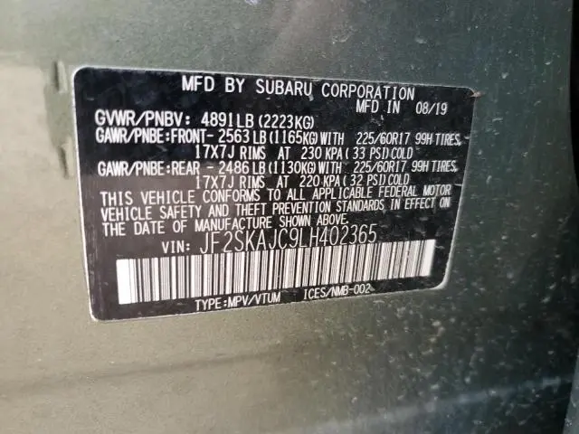 2020 SUBARU FORESTER PREMIUM