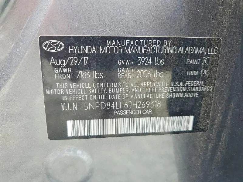 2018 HYUNDAI ELANTRA SEL  
