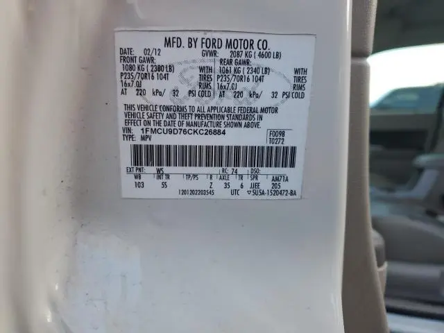 2012 FORD ESCAPE XLT  