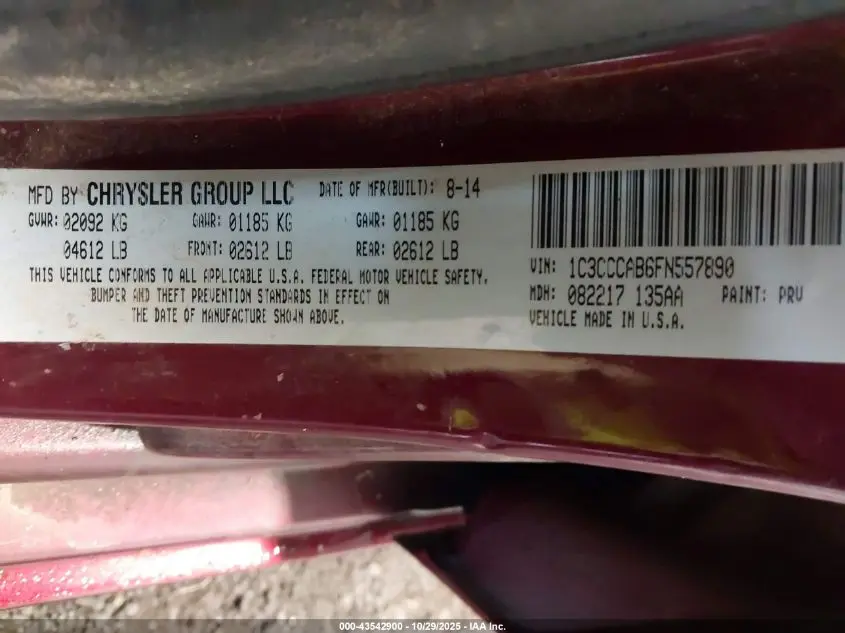 2015 CHRYSLER 200 LIMITED