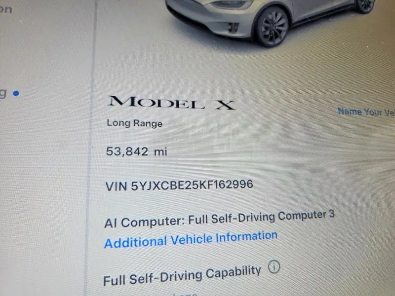 2019 TESLA MODEL X   