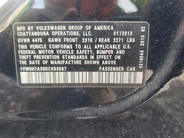 2013 VOLKSWAGEN PASSAT SE