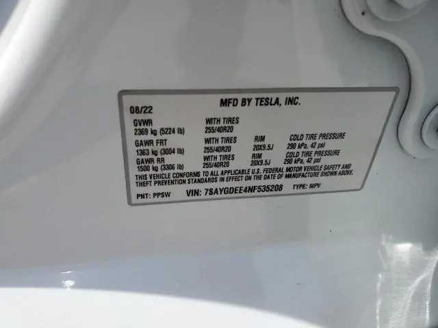 2022 TESLA MODEL Y   