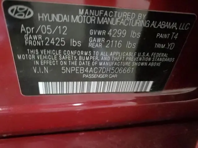 2013 HYUNDAI SONATA GLS  