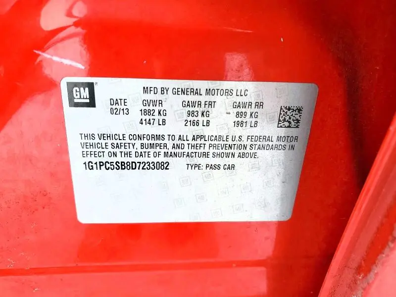 2013 CHEVROLET CRUZE LT  