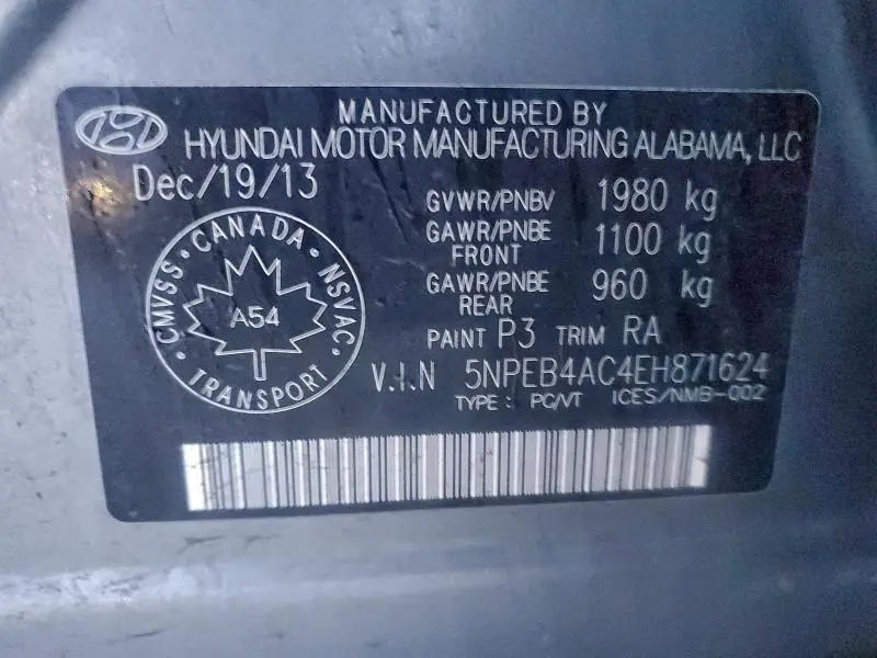 2014 HYUNDAI SONATA GLS  