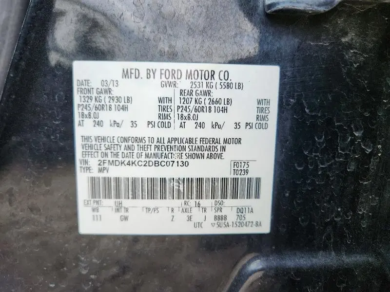 2013 FORD EDGE LIMITED  