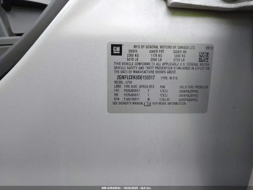 2013 CHEVROLET EQUINOX LS