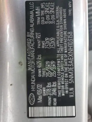 2022 HYUNDAI TUCSON LIMITED  