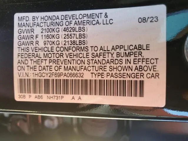 2023 HONDA ACCORD HYBRID EXL  