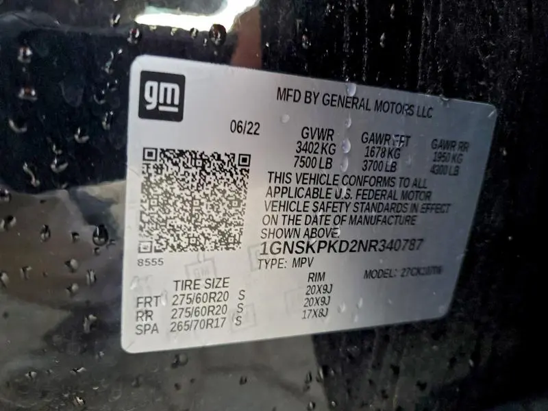 2022 CHEVROLET TAHOE K1500 Z71  