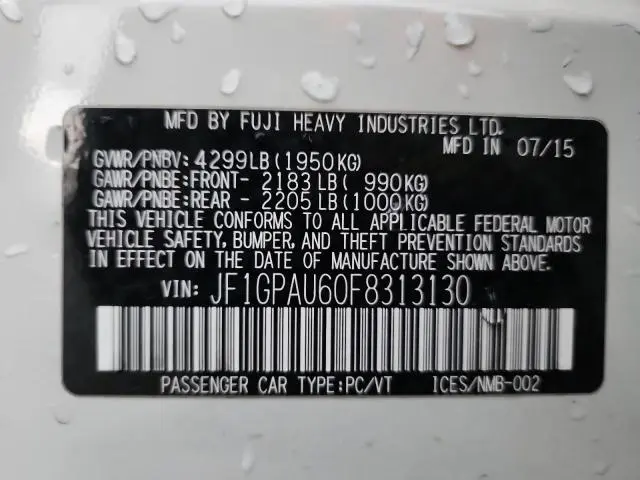 2015 SUBARU IMPREZA SPORT  