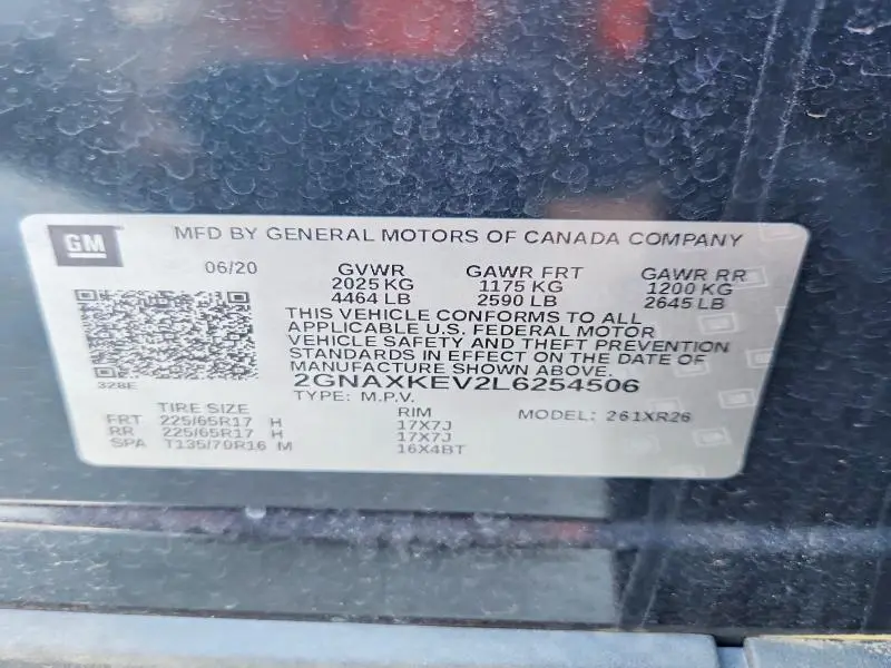 2020 CHEVROLET EQUINOX LT  
