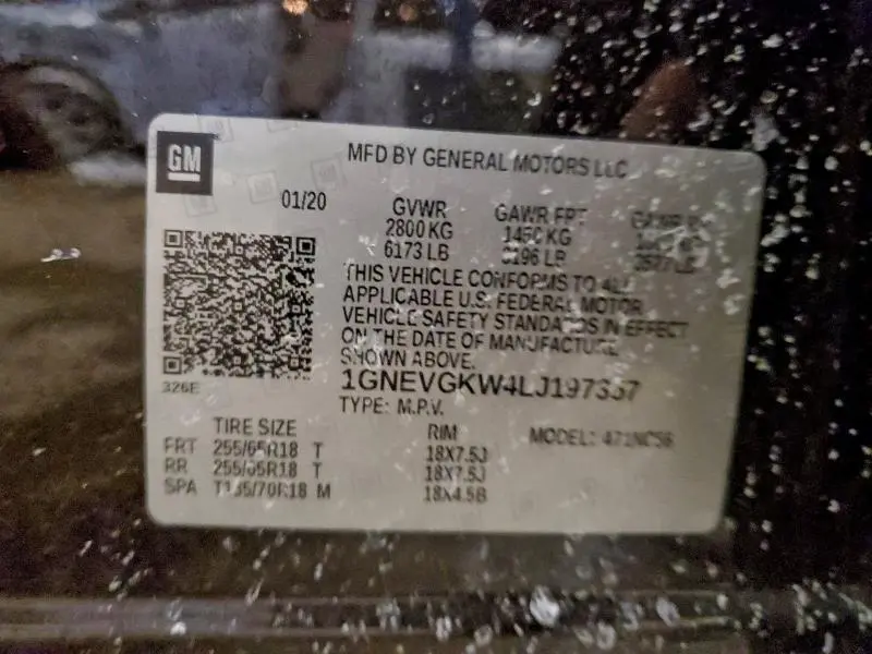 2020 CHEVROLET TRAVERSE LT  