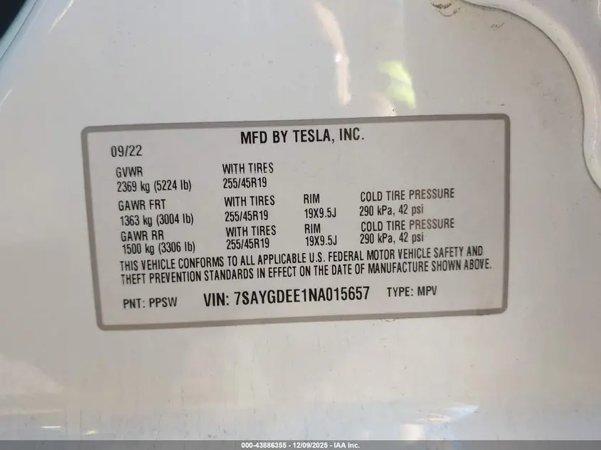 2022 TESLA MODEL Y LONG RANGE DUAL MOTOR ALL-WHEEL DRIVE