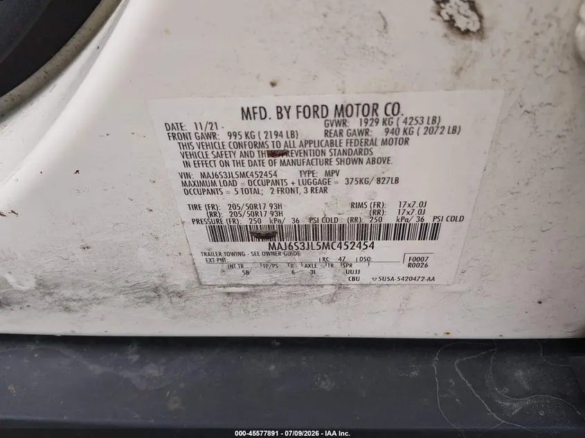 2021 FORD ECOSPORT SES